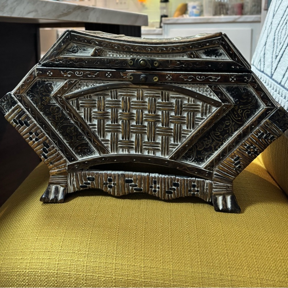 Intricate Black and Brown Decorative Box